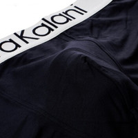 CabraKalani 男士内裤中腰平角内裤男式时尚宽腰纯色四角裤3条装 8009/8011/8011 深紫+黑色XL (黑色、L、平角裤、再生纤维)