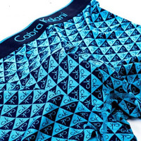 CabraKalani 男士内裤男四角裤凹凸舒适透气3条装竹纤维平角内裤 8006/8004/8008 混色XXXL (蓝色、XXXL、平角裤、再生纤维)