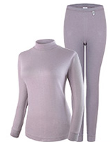 YOUR SUN 宜而爽 半高领全棉保暖基础内衣女式秋衣秋裤纯棉大码保暖内衣套装 保暖套装 CN85灰紫 L/165