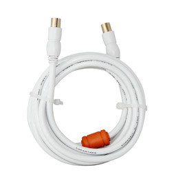 PowerSync包尔星克有线电视同轴线白色单橙色磁环1.8米