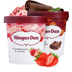 Häagen·Dazs 哈根达斯 冰淇淋 草莓+花生酱味 460ml*2桶 *2件