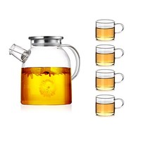 玻璃带盖茶壶+4杯 1800ml