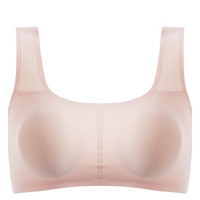 INMAN 茵曼 印花舒适背心式无钢圈睡眠文胸 9874430478 肤色 M (粉色、M、锦纶)