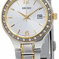 SEIKO 精工 SUR752 银色表盘不锈钢女士手表