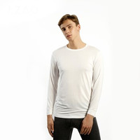 京东京造 男士薄款圆领长袖内衣 发热纤维身T恤 白色 M码