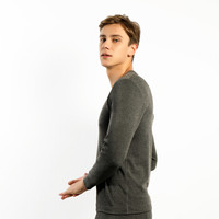 京东京造 男士圆领保暖内衣 羊毛加厚秋衣秋裤保暖套装 深灰色 XXL码