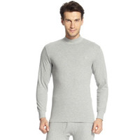 七匹狼 秋衣秋裤男纯棉中高领防风护颈冬季中老年薄款男士保暖内衣套装 08003 浅灰 3XL