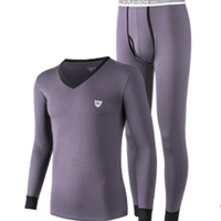 PLAYBOY 花花公子 男士保暖内衣套装 薄款 秋衣秋裤男 棉莫代尔中老年棉毛衫秋冬 D8809 铁灰 XL