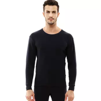 PLAYBOY 花花公子 男士保暖内衣 薄款纯棉秋衣秋裤大红本命年圆领秋衣男棉毛衫 7121/7203/7558 男(圆领)藏青 XXXL