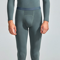 螃蟹秘密 保暖内衣套装男 秋衣秋裤男士 V领 棉质莫代尔 青年时尚 CBN-M591Tec-05 锂深灰 L