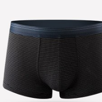 恒源祥 男士内裤男平角裤棉u凸中腰短裤头男式四角内裤4条精美礼盒 经典线条B组合 185/110 (XXXL) (黑色、L、平角裤、棉质)