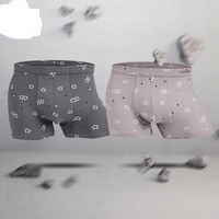 Kenhope 健之豪 内裤男士内裤80S长绒棉男士中腰内裤印花无痕舒适平角裤2条装 6769B 混色 L