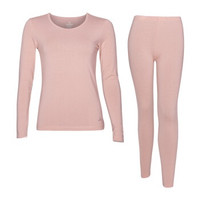 JOCKEY 女士保暖内衣套装秋衣秋裤打底圆领舒适 513 玫瑰粉 XL