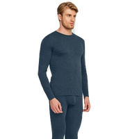 JOCKEY 男士保暖内衣套装发热纤维科技秋衣秋裤打底圆领舒适 370 禅流色 XL