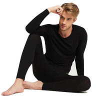 JOCKEY JK10400001003-001-M 男士保暖内衣套装发热纤维科技秋衣秋裤打底圆领舒适 001 黑色/深麻灰色 XL