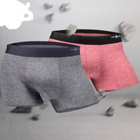 Kenhope 健之豪 内裤男士内裤50S无痕AB纱中腰纯色平角裤2条装 KH708 混色 L (混色、L、平角裤、莫代尔)