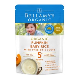 贝拉米米粉有机婴儿高铁南瓜益生元辅食米粉米糊125g5月以上3倍购