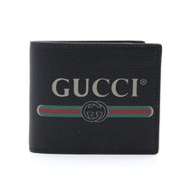 19日0点：【直营】Gucci/古驰LOGO印花对折短款钱包卡包牛皮男包包496309
