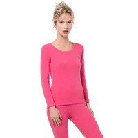 海之宁 女士秋衣秋裤纯棉套装秋冬季棉毛衫基础薄款保暖内衣精梳棉亲肤透气线衣线裤 8000 洋红 XXL码