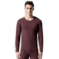 Mexican 稻草人 秋衣秋裤男士打底薄款莱卡棉毛衫女情侣保暖内衣套装 83901 咖啡 L