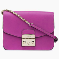 FURLA 芙拉 METROPOLIS S系列 女士牛皮链条单肩斜挎包小方包 BNF8 紫色962730