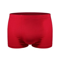 恒源祥 男士内裤 纯棉内裤男 男式全棉大红平角裤鸿运本命年男内裤盒装 本命年(4条内裤) XXXL(185/110) DC18876-1 (红色、L、平角裤、纯棉)