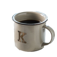 佳佰 陶瓷马克杯 400ml 浅灰字母K