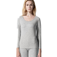 Mexican 稻草人 83801 男女保暖内衣套装 浅花灰-女 M