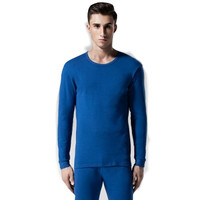 Mexican 稻草人 秋衣秋裤男士薄款纯棉全棉毛衫青年打底保暖内衣男套装 81948 宝蓝 XXL