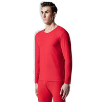 Mexican 稻草人 本命年套装纯棉结婚大红色男士保暖内衣情侣秋衣秋裤女 83901 中国红-男 L