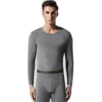 Mexican 稻草人 保暖内衣男自发热纤维恒温秋衣秋裤情侣秋冬打底套装女 81961 深花灰-男 XL