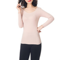 Triumph 黛安芬 日本舒适女式衣睡衣家居服日系休闲宽松保暖女士秋衣 10172725 肉粉色 LL