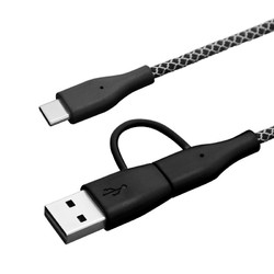 L-CUBIC 酷比客 Type-C to Type-C/USB-A 二合一编织数据线 1米