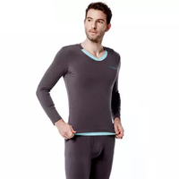 VKWEIKU 秋衣秋裤 男薄款女士线衣线裤 男士保暖内衣套装 情侣款 基础打底棉毛衫棉毛裤 男款深灰 BBG030 XXXL