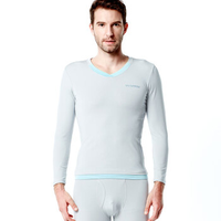 VKWEIKU 秋衣秋裤 男薄款女士线衣线裤 男士保暖内衣套装 情侣款 基础打底棉毛衫棉毛裤 BG030 男款浅灰 XXL