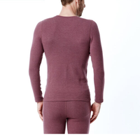 VKWEIKU 男士保暖内衣 男加厚加大码修身透气秋衣秋裤中老年保暖套装防寒服两件套 深紫 XXXL