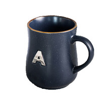 佳佰 A字母 陶瓷马克杯 470ml 深蓝色