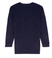 京东京造 男士薄款圆领长袖内衣 发热纤维身T恤 藏青色 S码