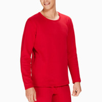 InteRight 保暖内衣男 加绒加厚 新款拉毛男士保暖内衣 红色 L (红色、L、棉、聚酯纤维、氨纶、保暖套装)