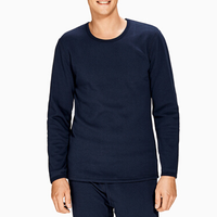 InteRight 保暖内衣男 加绒加厚 新款拉毛男士保暖内衣 藏青色 XL