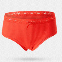 美·雅·挺 3条装本命年女士内裤 女红色无痕棉裆中腰女式纯色三角底裤头 鸿运当头 XL（105-130斤）