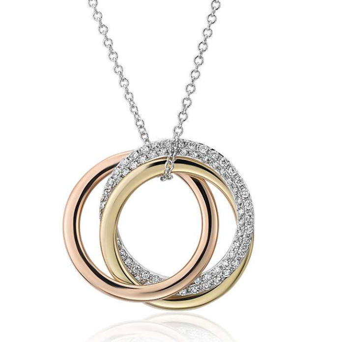 Blue Nile 14K 无限式三重钻石吊坠 (1\/3克拉总