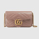 GUCCI 古驰 GG Marmont super mini 绗缝斜挎包/迷你手袋 476433 多规格可选 Dusty pink