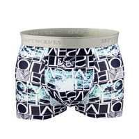 SEPTWOLVES 七匹狼 男士内裤兰精粘胶包筋中腰印花平角裤短裤 97057-4 混色四条盒装 XL