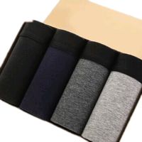 YUZHAOLIN 俞兆林 YZL410834 男士内裤棉质平角内裤男秋冬透气青年商务运动纯色韩版四角裤衩裤头潮 组合2 XXL 黑色