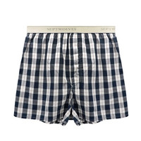 SEPTWOLVES 七匹狼 男士内裤阿罗裤男平角裤纯棉家居中腰短裤男睡裤 06491 藏青 XXL