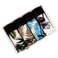 YUZHAOLIN 俞兆林 4条装男士平角内裤棉质裆青年商务纯色透气舒适冬季底裤 四角运动裤 YZL410827 组合1 XXXL 混色