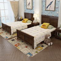 森趣美式乡村1.5米双人床欧式实木床卧室单人简约1.2米儿童床家具