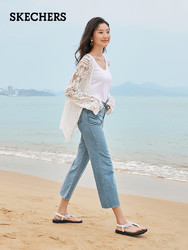 Skechers斯凯奇2019夏季新品仙女风夹趾凉鞋 一字带凉鞋女31755