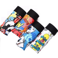 YUZHAOLIN 俞兆林 男士内裤男个性卡通潮平角裤学生男童韩版男生四角裤青年性感短裤 YZL410823 混色 组合2 L